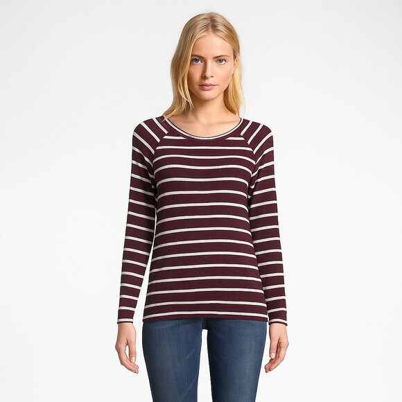2/$30 Mix by 41 Hawthorn Striped Pullover Raglan Sweater Large #A0470 TRB3 - Picture 1 of 7